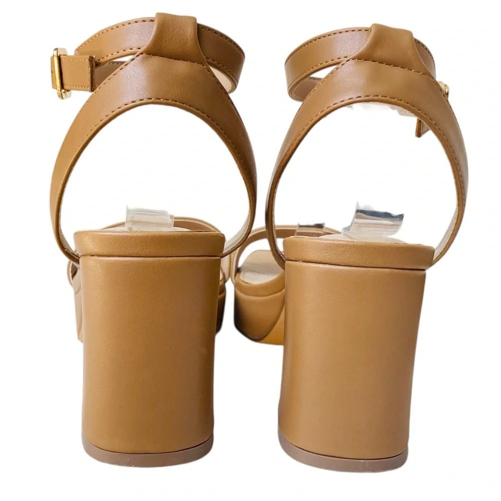 CUSHIONAIRE Cherry Platform Dress Sandals Nude Tan Women Size 8.5